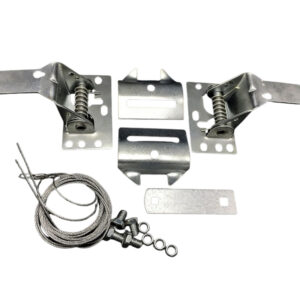 High-quality garage door lock kit with metal latch, springs, and accessories for secure locking of roller doors. Ideal for home or commercial garage security upgrades.