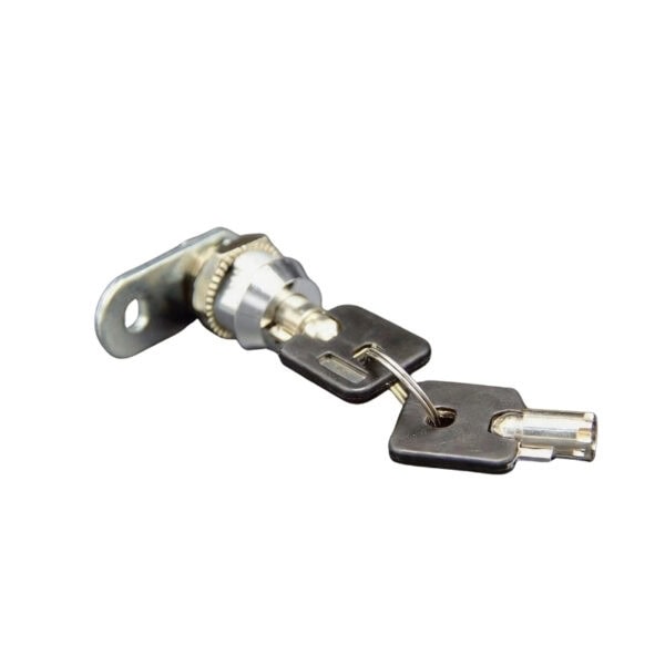 Secure locking mechanism with master key for cabinets and furniture.