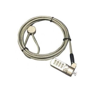Secure stainless steel cable lock with combination mechanism, ideal for outdoor security, bike, gate, or equipment protection. Durable and weather-resistant for reliable safeguarding.
