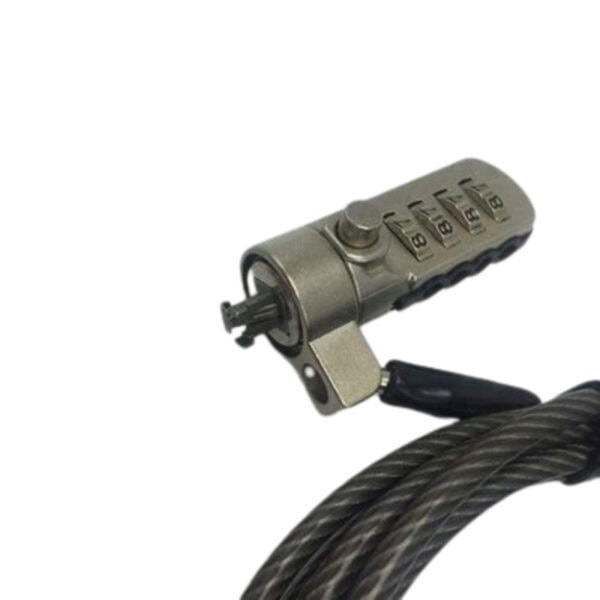 High-quality digital combination number lock designed for securing laptops and personal belongings. Features a durable metal body, adjustable dials, and a flexible cable for reliable protection.