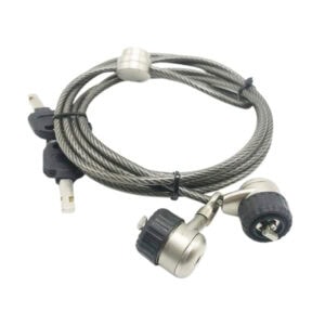 High-security anti-theft lock cable with combination lock for laptops and electronics.