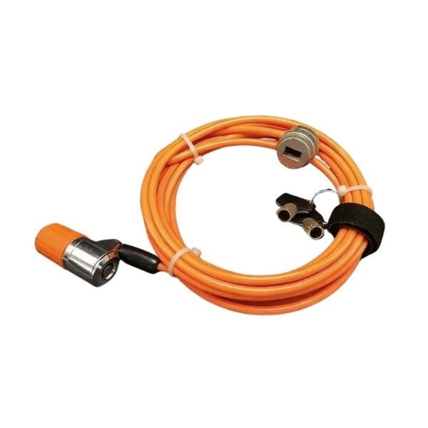 Secure your laptop with this professional anti-theft lock cable, designed for maximum security. Features a durable orange cable, key lock, and easy installation for preventing theft in offices, cafes,.