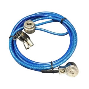 Secure your laptop with this high-security cable lock featuring a durable steel cable and a key lock mechanism for theft prevention. Ideal for offices, schools, and public spaces.