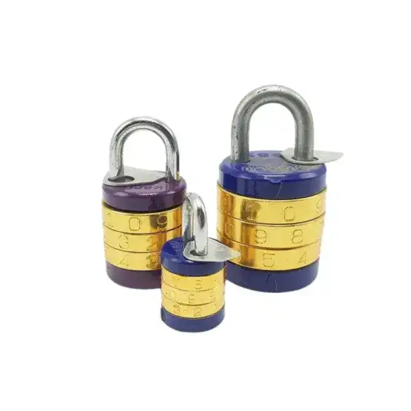 High-quality laminated combination padlock with adjustable dials, ideal for securing lockers, cabinets, and storage units. Durable metal construction ensures reliable protection.