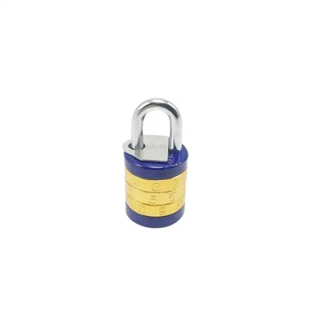 High-security laminated padlock with durable construction, ideal for securing lockers, gates, and storage units. Features a compact design with a colorful, laminated body and a sturdy metal shackle.