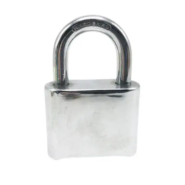 Secure metal padlock with a sturdy shackle, ideal for safeguarding lockers, storage units, and personal belongings. Perfect for use in various security applications worldwide.