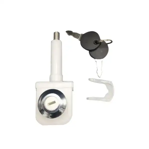 Refrigerator safety lock with keys, ideal for childproofing and securing household appliances, ensuring safety and preventing unauthorized access.