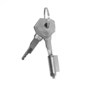 Silver anti-corrosion refrigerator lock with key, durable security lock for fridge doors, featuring a sturdy metal key and lock mechanism.