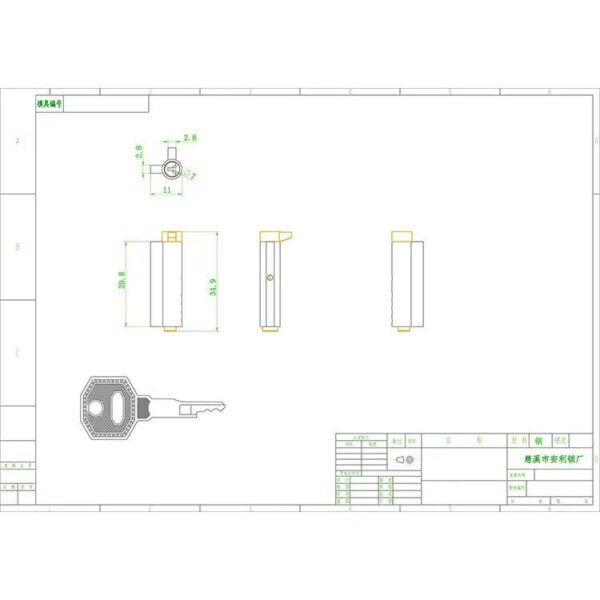 High-security ANLI LOCK cylinder for locking solutions, durable and reliable with precise engineering.