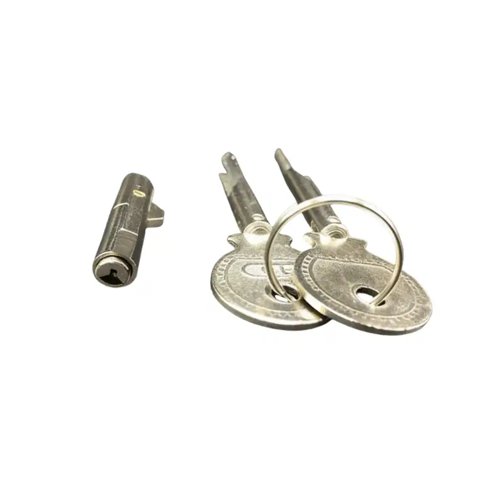Secure your chest freezer with this brass key lock kit, featuring a cylinder lock and keys for reliable security. Ideal for refrigerators and freezer units to prevent unauthorized access.