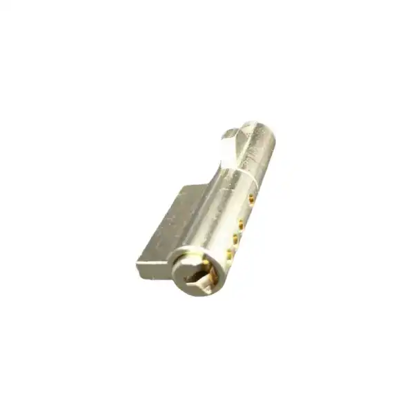 Brass lock cylinder for chest freezer lock kit, designed for secure locking with a sliding refrigerator lock mechanism.