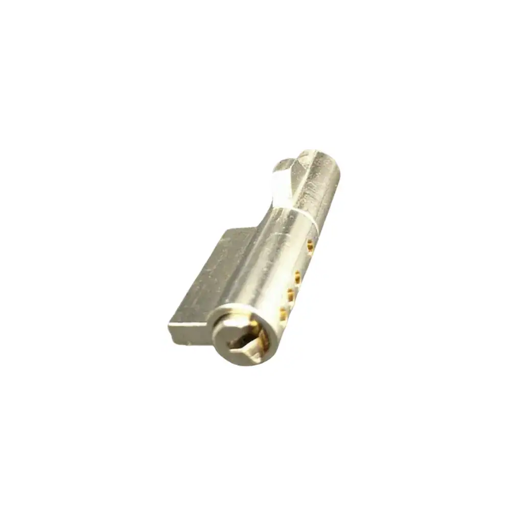 Brass lock cylinder for chest freezer lock kit, designed for secure locking with a sliding refrigerator lock mechanism.