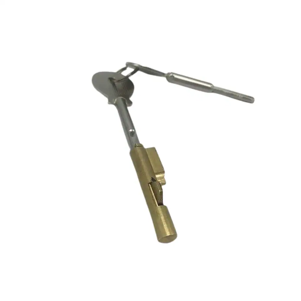 High-quality sliding glass door lock designed for deep freezers, ensuring secure closure and preventing unauthorized access. Durable metal construction with easy installation for commercial refrigerat.