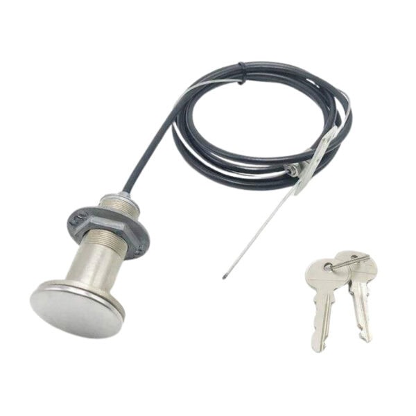 Emergency garage door lock with round knob and keys for safety and security.