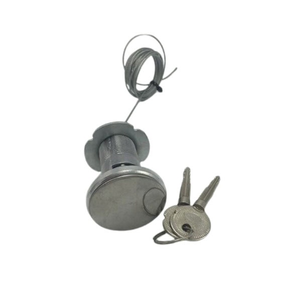 Secure garage door cable lock with keys, ideal for emergency lock and shutter lock applications. Durable metal construction ensures reliable security for garage doors and shutters.