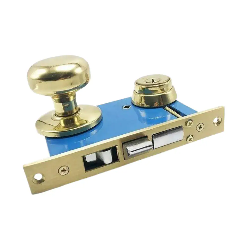 High-security keyed entry door lock featuring a durable silver lock mechanism, ideal for residential and commercial doors. Easy to install and provides reliable security.