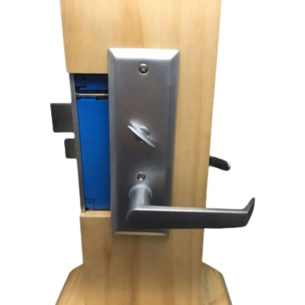 Secure door handle lock with key, mortise lock set for enhanced security and durability. Ideal for residential and commercial doors, providing reliable locking mechanism and easy access.
