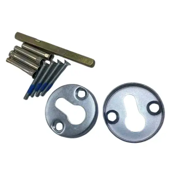 High-quality U-shaped door handle set designed for ANLI lock systems, including mounting screws and lock plates, ideal for secure and durable door installations.