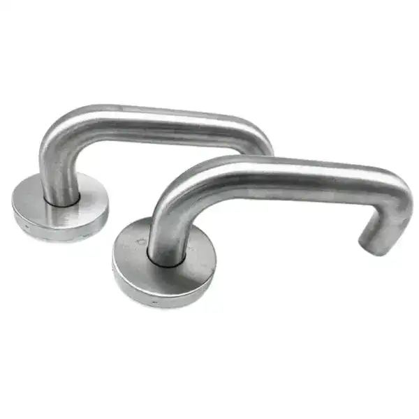 High-quality U-shaped door handle set, ideal for commercial and industrial doors, providing durability and secure grip. Perfect for modern door hardware installations.