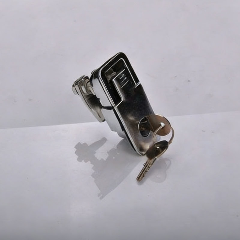 Secure industrial cabinet lock with key, designed for electrical panels and industrial enclosures to ensure safety and controlled access.