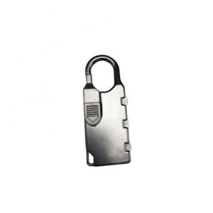 Compact zinc alloy padlock featuring a 3-digit combination lock, ideal for securing lockers, cabinets, and personal belongings. Durable construction ensures reliable protection.