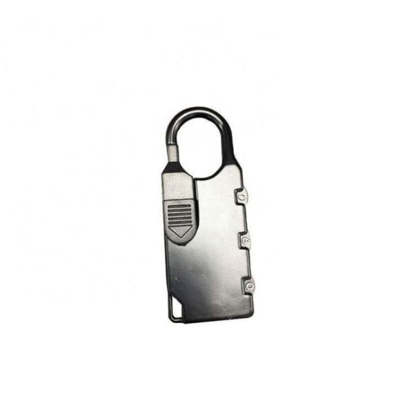 Compact zinc alloy padlock featuring a 3-digit combination lock, ideal for securing lockers, cabinets, and personal belongings. Durable construction ensures reliable protection.