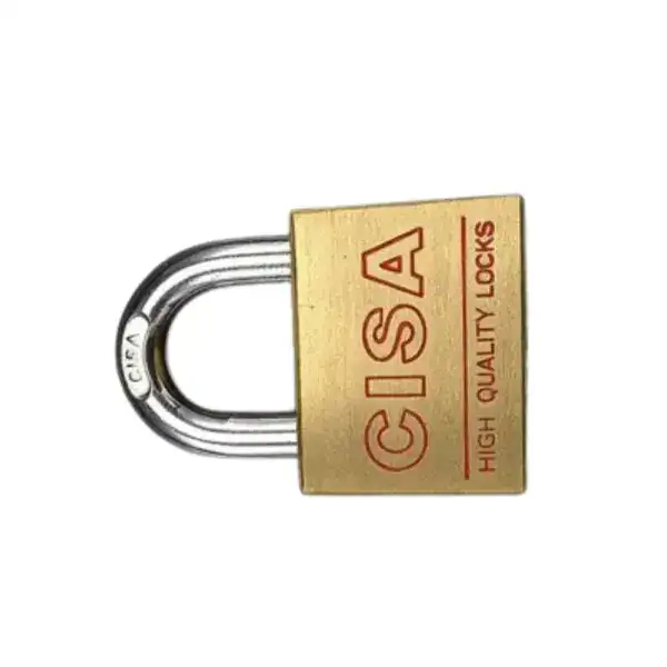 Secure brass padlock with a sturdy shackle, ideal for safeguarding valuables and doors. Designed for strength, reliability, and long-lasting performance in various security applications.