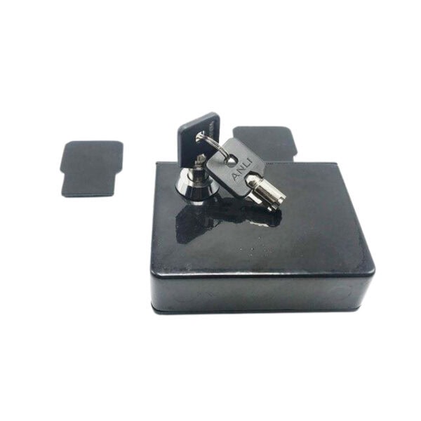 Secure mini coin deposit lock with key and coin box, ideal for vending machines, arcades, and coin-operated doors. Durable and reliable locking mechanism for efficient coin collection.
