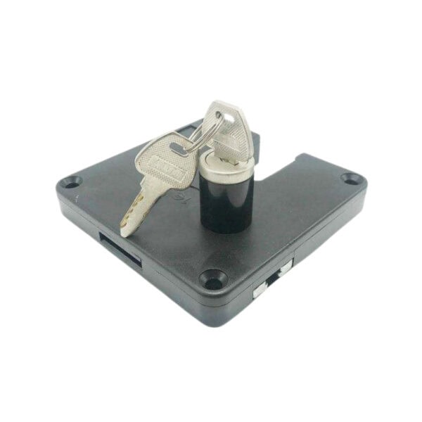 Secure mini coin deposit lock with key, designed for coin boxes and vending machines, ensuring safe and controlled access for wholesale coin collection.