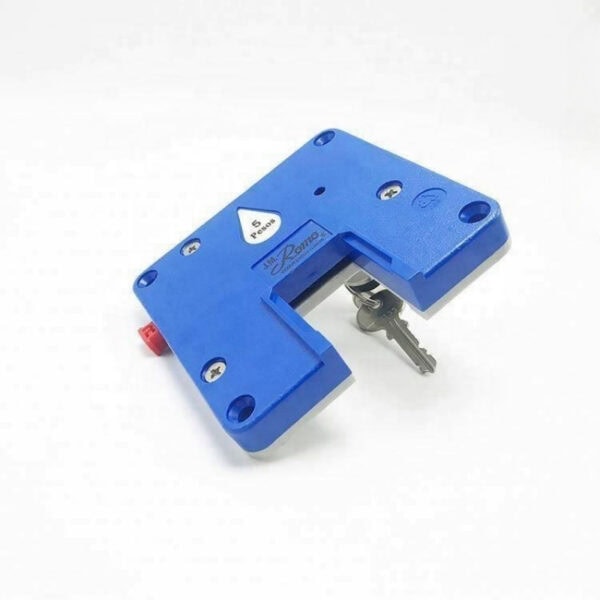 Security blue coin operated cabinet lock featuring a master key for reliable access control and enhanced security in commercial and industrial settings.