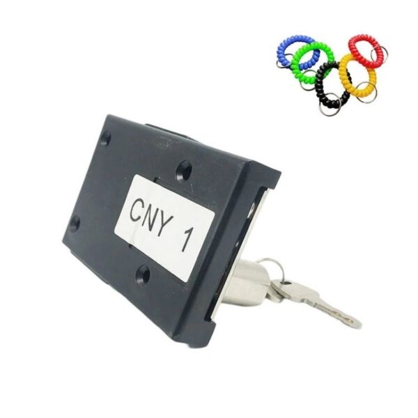 Durable zinc alloy coin slot lock with key for secure access control, ideal for lockers, cabinets, and safes. Easy to install and operate, providing reliable security.