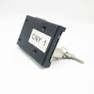 High-security CNA lock with key designed for coin slot safes and vending machines, ensuring reliable protection and easy access for authorized personnel.