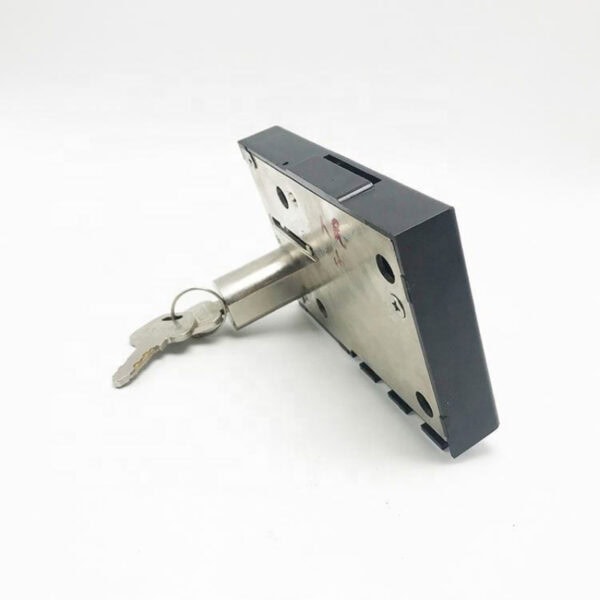 Secure cam slot coin lock with key for vending machines and lockers.