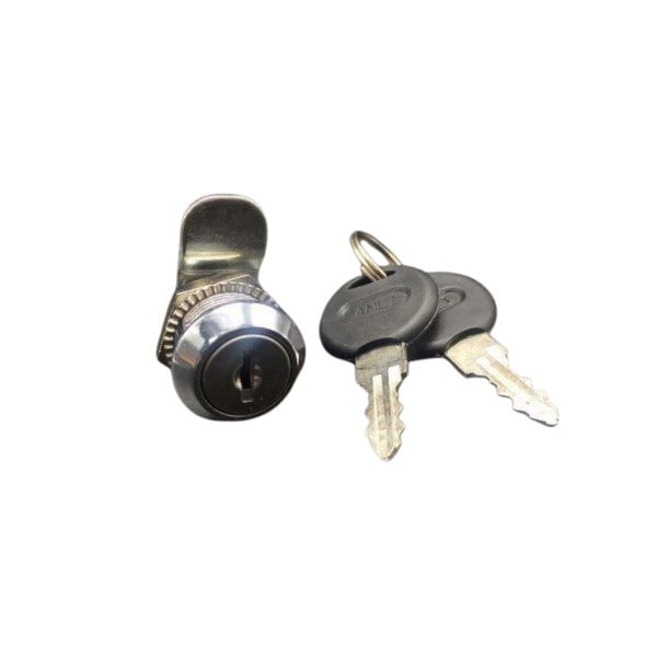 Close-up of a brass gym locker lock with two keys, designed for secure storage in fitness centers and gyms. Durable and reliable locking mechanism for locker security.