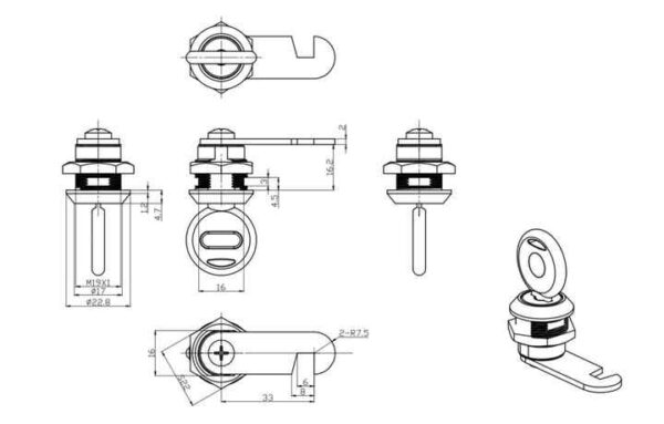 ANLI Zinc Alloy Brass Cam Lock Tubular Cam Lock - Image 6