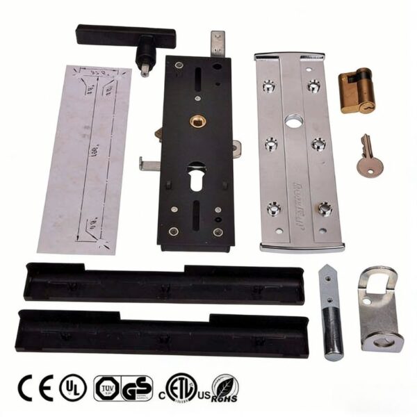 High-security Anli lock assembly with keys and accessories.