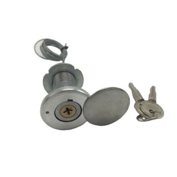 High-security lock cylinder with matching keys for residential and commercial door security.