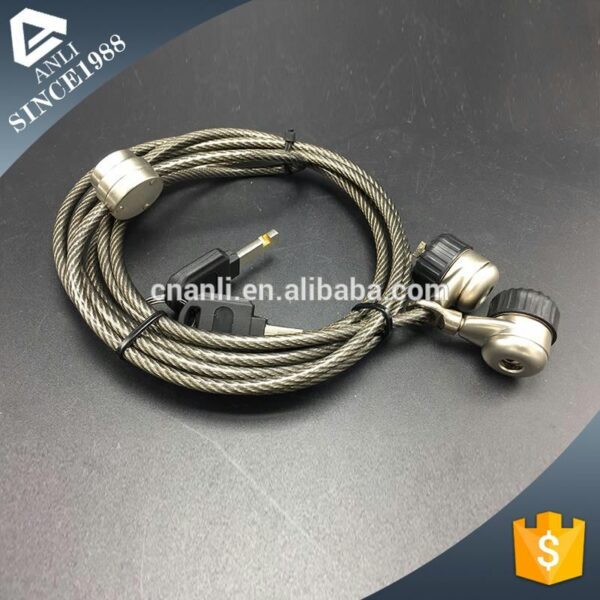 Dependable performance zinc alloy rotating head with keys tool coil lanyard cable lock - Image 2