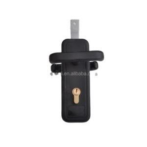 Garage barn door emergency lock with lock handle