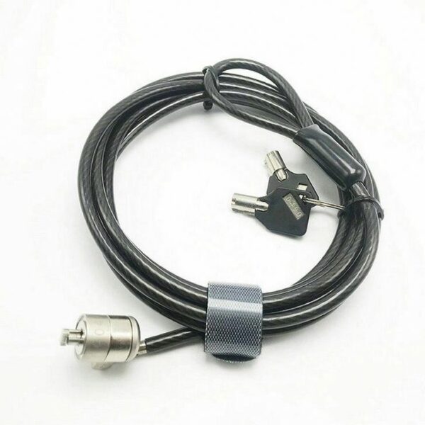 high tension retractable spring desktop/laptop computer security cable lock with key loop - Image 3