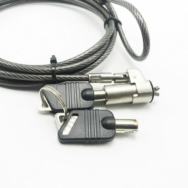 hotsale lock zinc alloy tool lanyard steel cable laptop pc safe lock with keys - Image 5