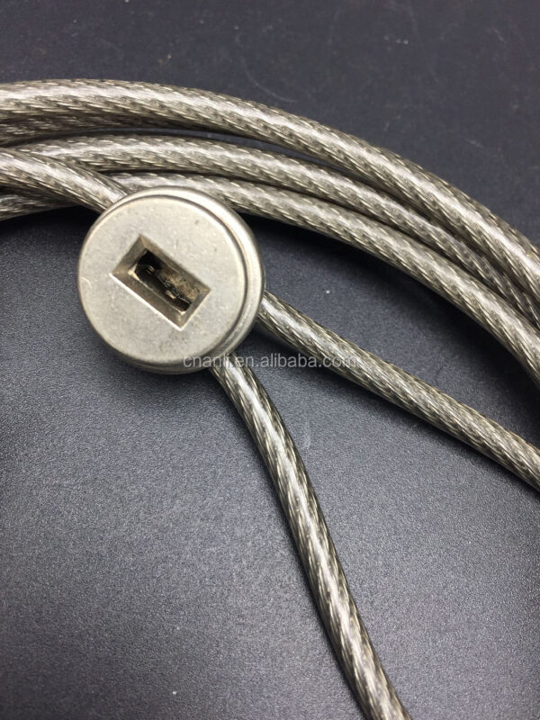4.0mm PVC coated steel cable security lock for PC - Image 5