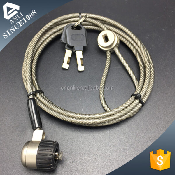 4.0mm PVC coated steel cable security lock for PC - Image 3