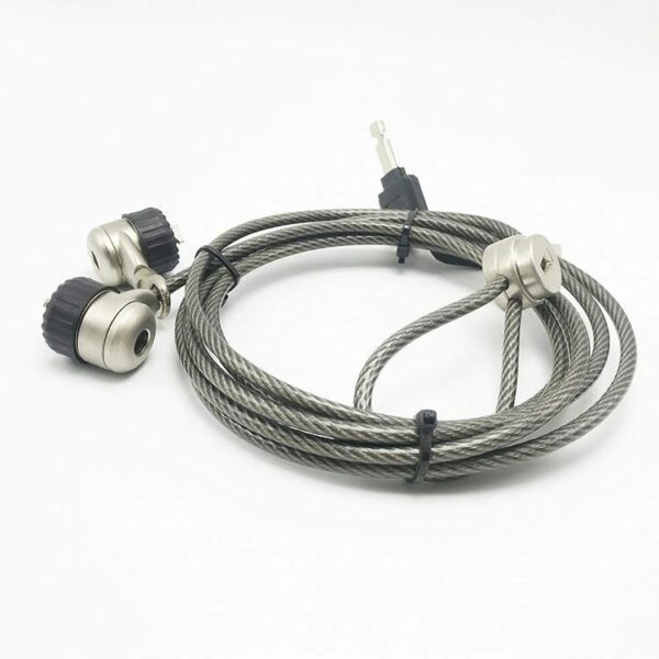 Dependable performance zinc alloy rotating head with keys tool coil lanyard cable lock
