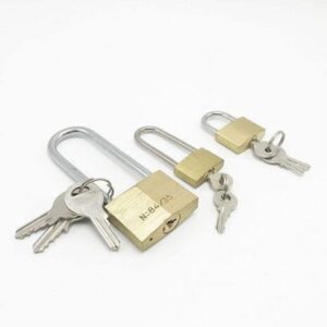High-security padlocks with keys for residential and commercial security solutions.