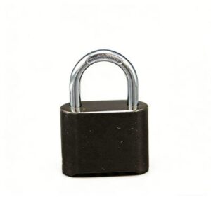 High-security metal padlock for home and office security. Durable and reliable for protecting valuables. Ideal for safes, lockers, and outdoor use.