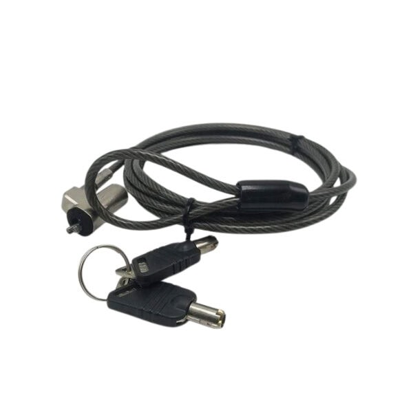Secure your laptop with this durable cable lock featuring a key lock mechanism, compatible with various devices. Ideal for preventing theft and ensuring device safety in public or office environments.