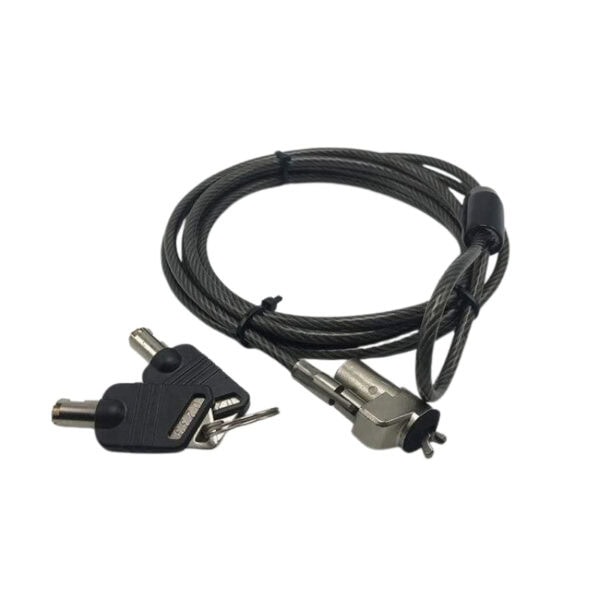 Secure your laptop with this durable cable lock featuring a key lock mechanism, ideal for preventing theft in offices, cafes, and public spaces.