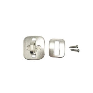 Secure metal laptop anchor with screws for reliable attachment.