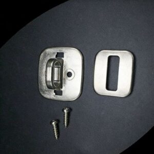 Metal mounting plate with screws for secure installation of Deepblue home products on various surfaces.